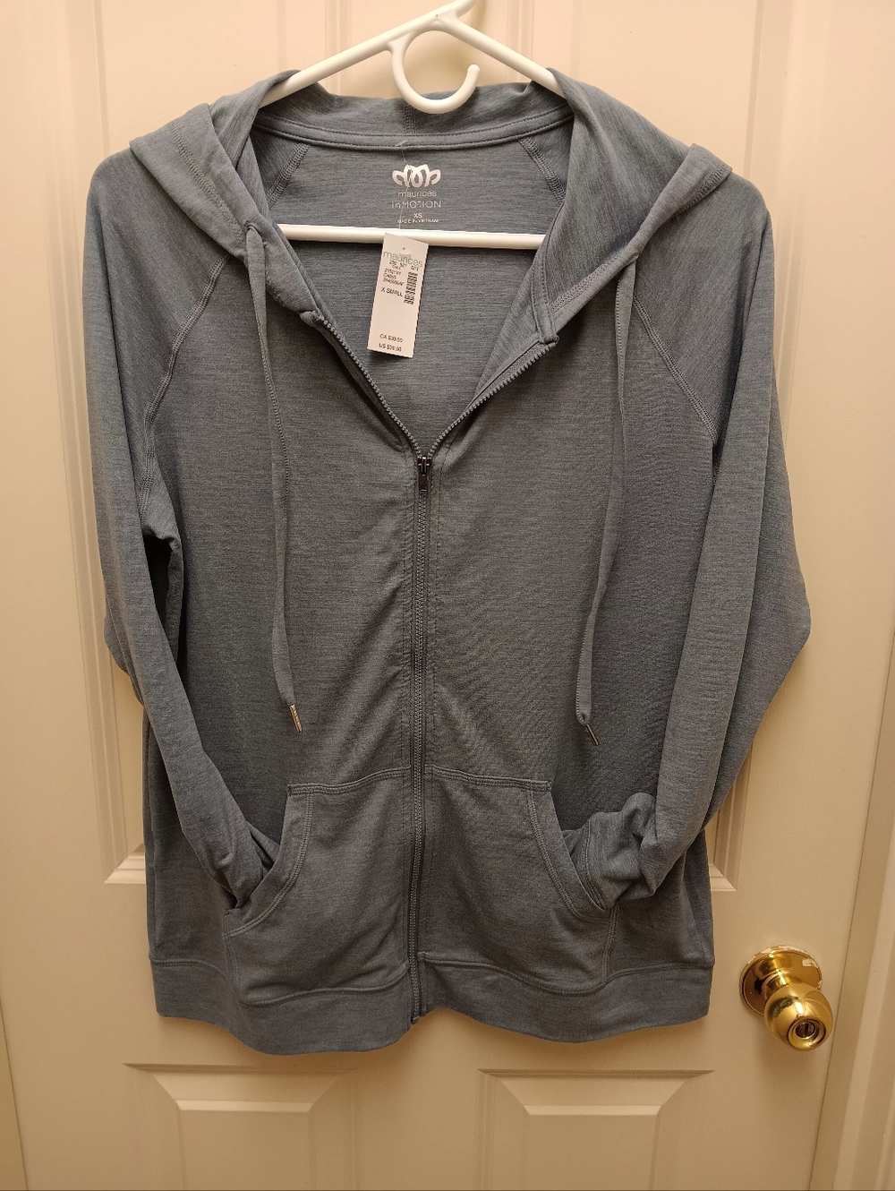 Maurices Heather Blue Oversized Active Zip-up Hoodie